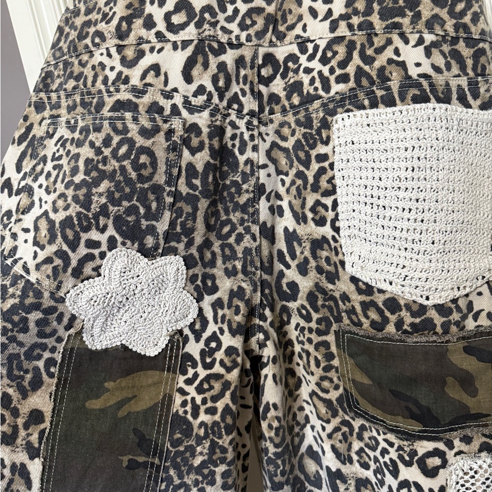 POL Leopard Print Patchwork Overalls - image 13